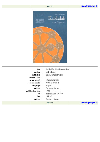 Kabbalah: New Perspectives