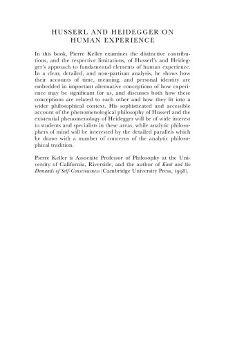 Husserl and Heidegger on Human Experience