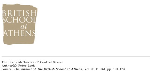 The Frankish Towers of Central Greece