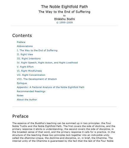 The Noble Eightfold Path: Way to the End of Suffering