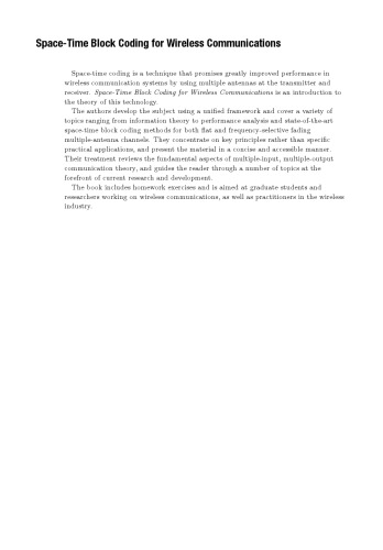 Space-Time Block Coding for Wireless Communications