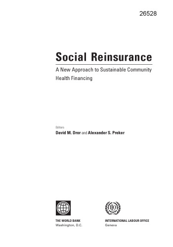 Social Reinsurance: A New Approach to Sustainable Community Health Financing