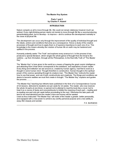 The Master Key System