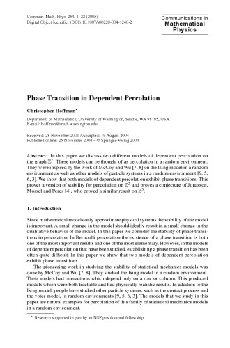 Communications in Mathematical Physics - Volume 254