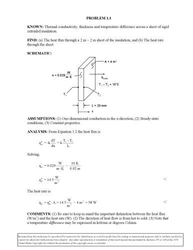 Solution - Fundamentals of Heat and Mass Transfer 6th Edition