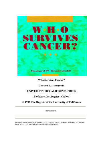 Who Survives Cancer?