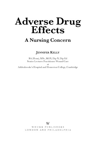 Adverse Drug Effects: A Nursing Concern
