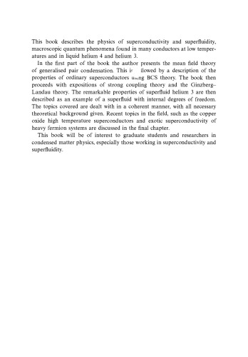 Superconductivity and Superfluidity