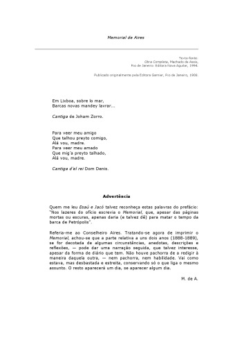 Literatura: Memorial de Aires (Portuguese Edition)
