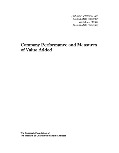 Company Performance and Measures of Value Added