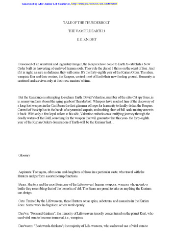 Tale of the Thunderbolt (The Vampire Earth, Book 3)