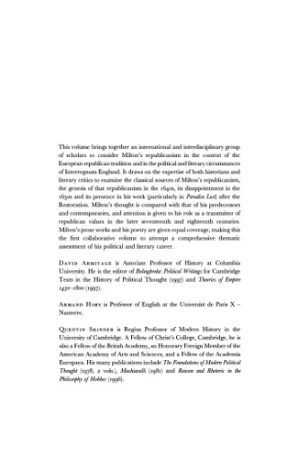 Milton and Republicanism (Ideas in Context)