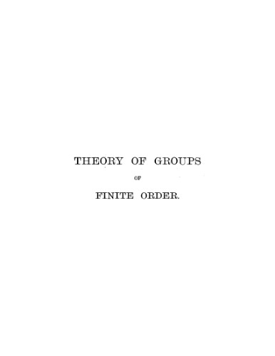 Theory of finite groups