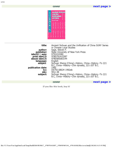 Ancient Sichuan and the Unification of China