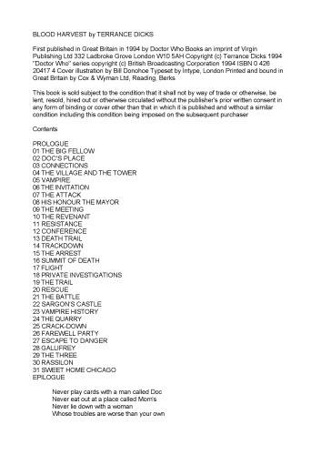 Blood Harvest (New Doctor Who Adventures)