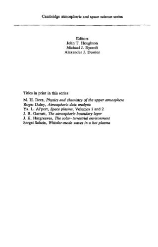 The Atmospheric Boundary Layer (Cambridge Atmospheric and Space Science Series)