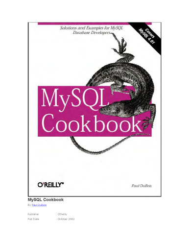 MySQL Cookbook, 1st edition
