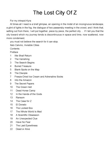 The Lost City of Z: A Tale of Deadly Obsession in the Amazon