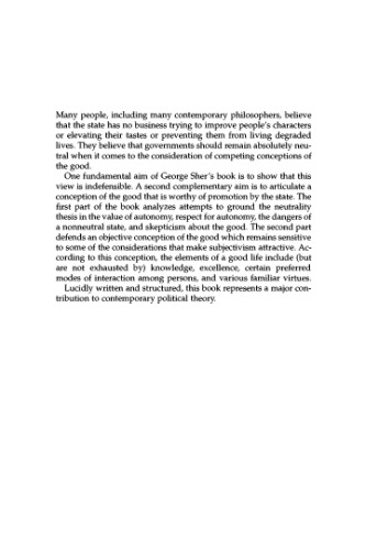 Beyond Neutrality: Perfectionism and Politics