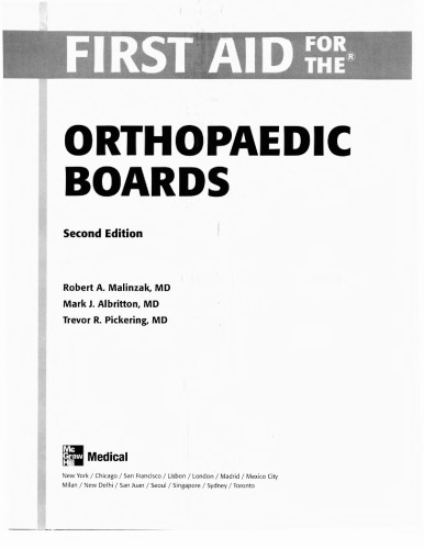 First Aid for the Orthopaedic Boards, Second Edition (FIRST AID Specialty Boards)