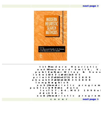 Modern Heuristic Search Methods