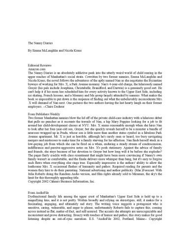 The Nanny Diaries: A Novel