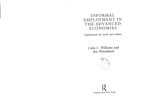 Informal Employment in Advanced Economies: Implications for Work and Welfare