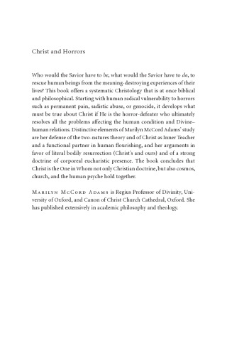 Christ and Horrors: The Coherence of Christology (Current Issues in Theology)