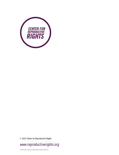 Women of the World: Laws and Policies Affecting Their Reproductive Lives : Anglophone Africa