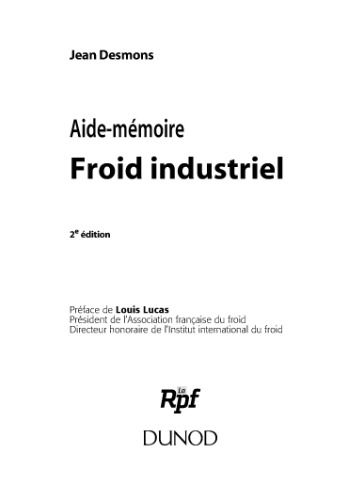 Aide-memoire du froid industriel - 2eme edition