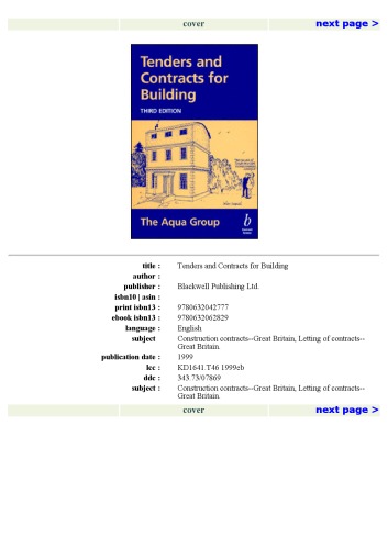 Tenders and Contracts for Building