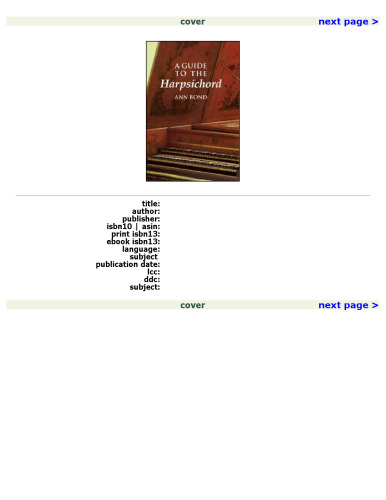 A Guide to the Harpsichord