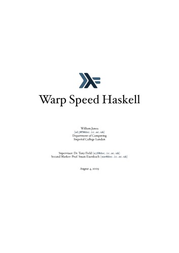 Warp Speed Haskell