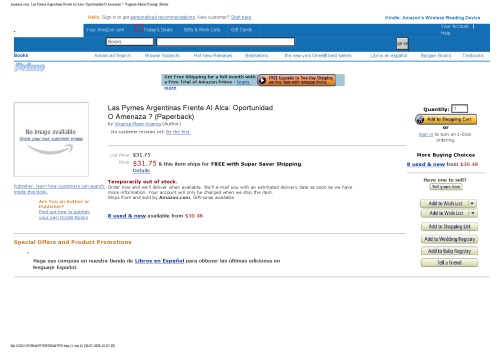 Las Pymes Argentinas Frente Al Alca: Oportunidad O Amenaza ?  Spanish