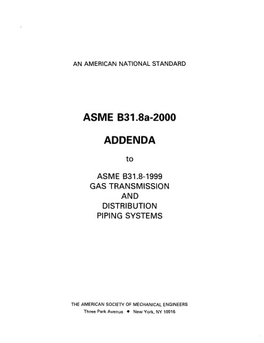 ASME Guide for Gas Transmission and Distribution Piping Systems, 1983