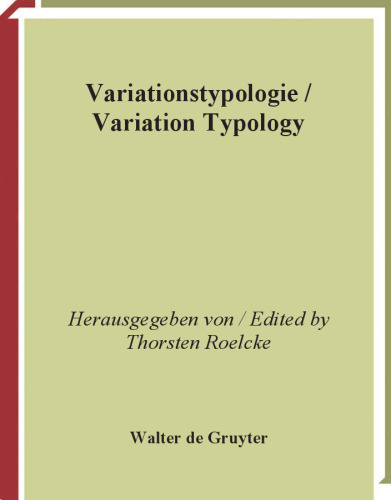 Variationstypologie Variation Typology: A Typological Handbook of European Languages