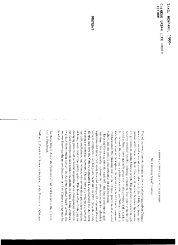 Chinese Urban Life under Reform: The Changing Social Contract (Cambridge Modern China Series)