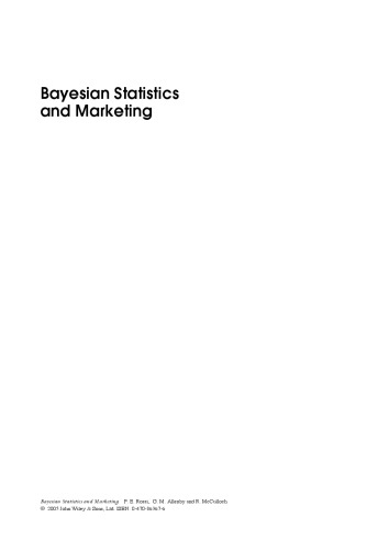 Bayesian Statistics and Marketing (Wiley Series in Probability and Statistics)