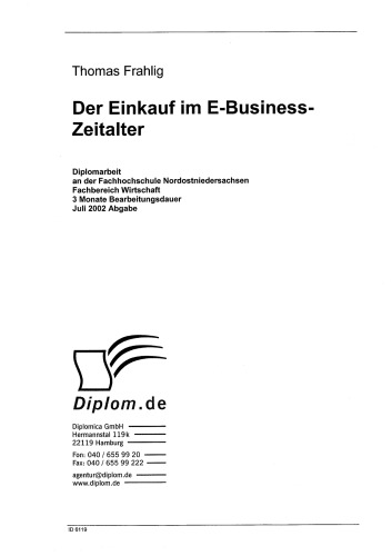 Der Einkauf im E-Business-Zeitalter