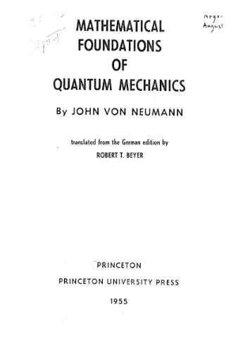 Mathematical Foundations of Quantum Mechanics
