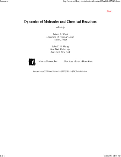 Dynamics of Molecules and Chemical Reactions