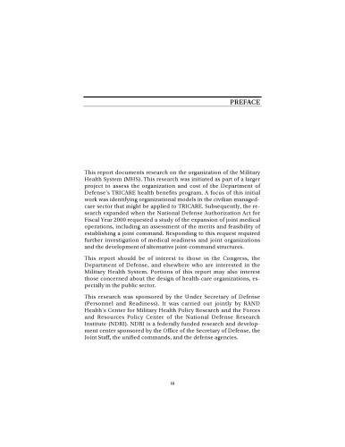 Reorganizing the Military Health System: Should There Be a Joint Command