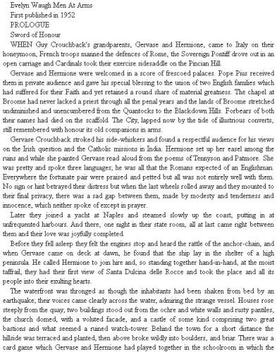 Men at Arms (Book One of the Sword of Honour Trilogy)