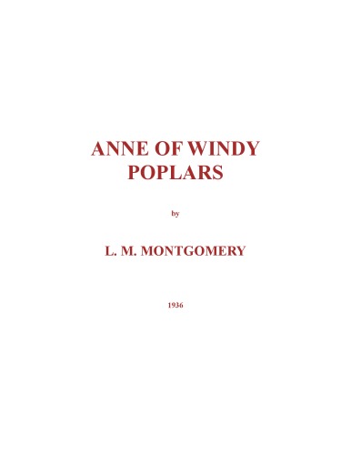 Anne of Windy Poplars (Anne of Green Gables)