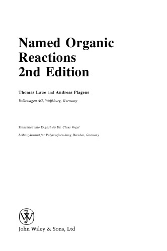 Named Organic Reactions, Second Edition
