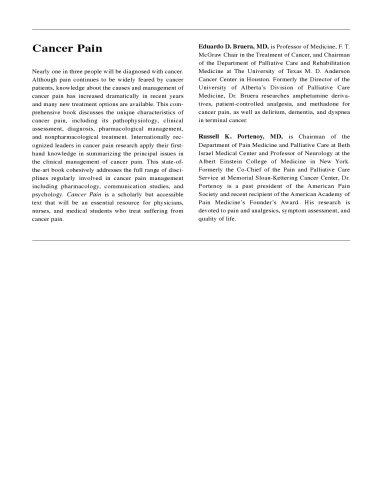 Cancer Pain: Assessment and Management