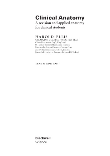 Clinical Anatomy: A Revision and Applied Anatomy for Clinical Students