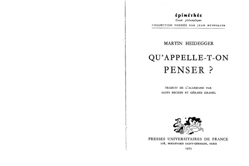 Qu'appelle-t-on penser ?