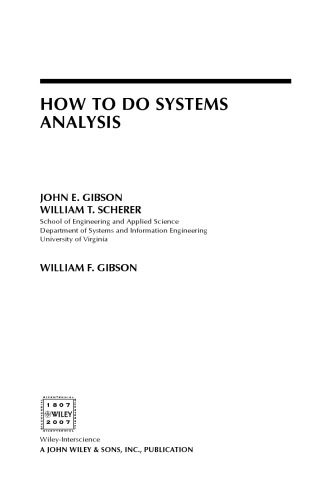 How to Do Systems Analysis (Wiley Series in Systems Engineering and Management)