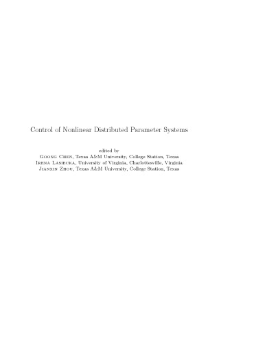 Control of Nonlinear Distributed Parameter Systems